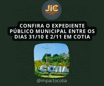 Confira o expediente público municipal entre os dias 31/10 e 2/11 em Cotia